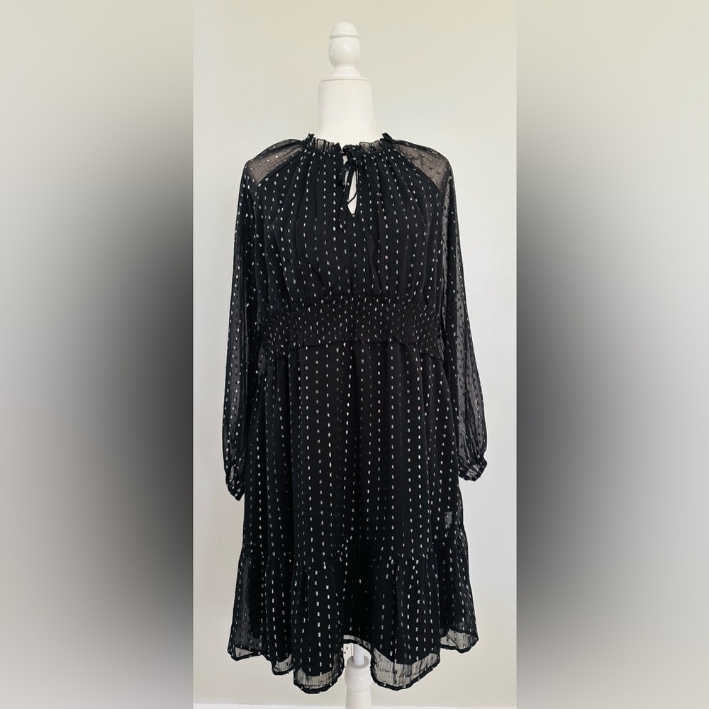 NWT Old Navy Black and White Bishop Sleeve Sundress - XL